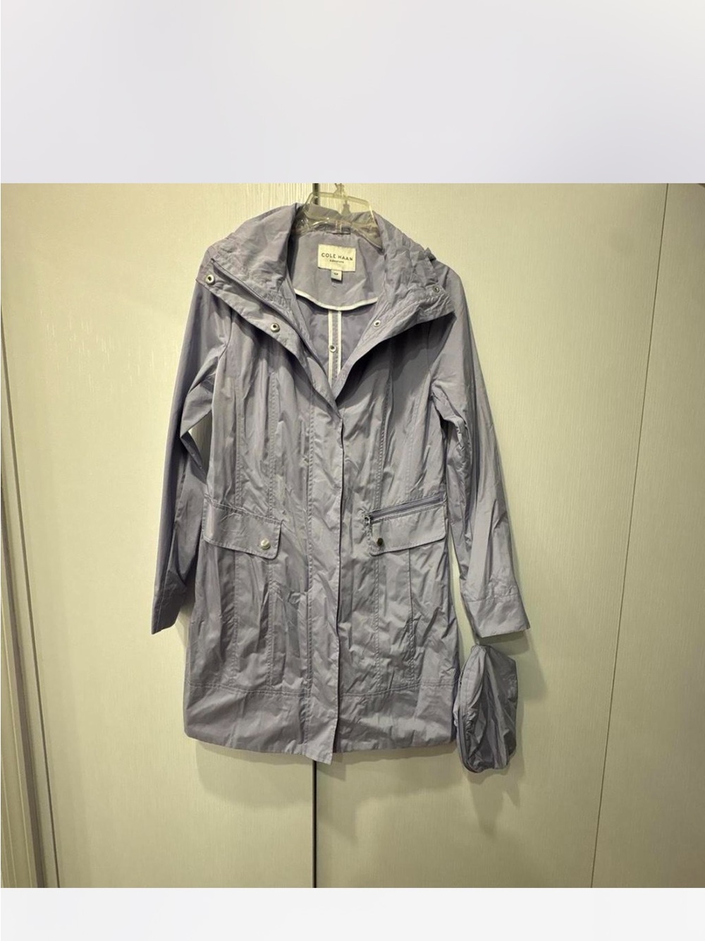 Cole Haan Light Lavender Hooded Trench Coat